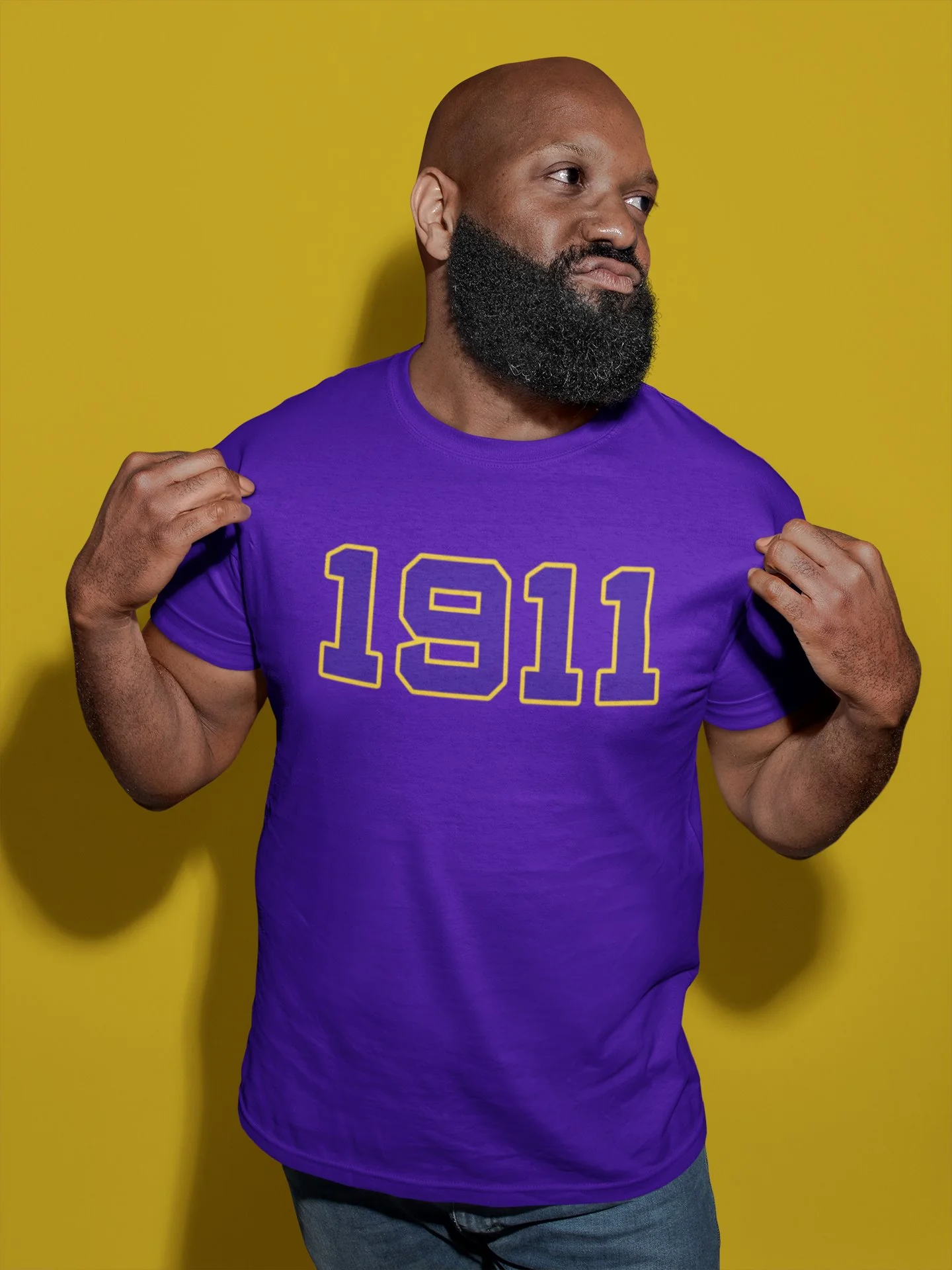 1911 Omega Psi Phi Distressed Letter Tee/Sweatshirt - Image 3