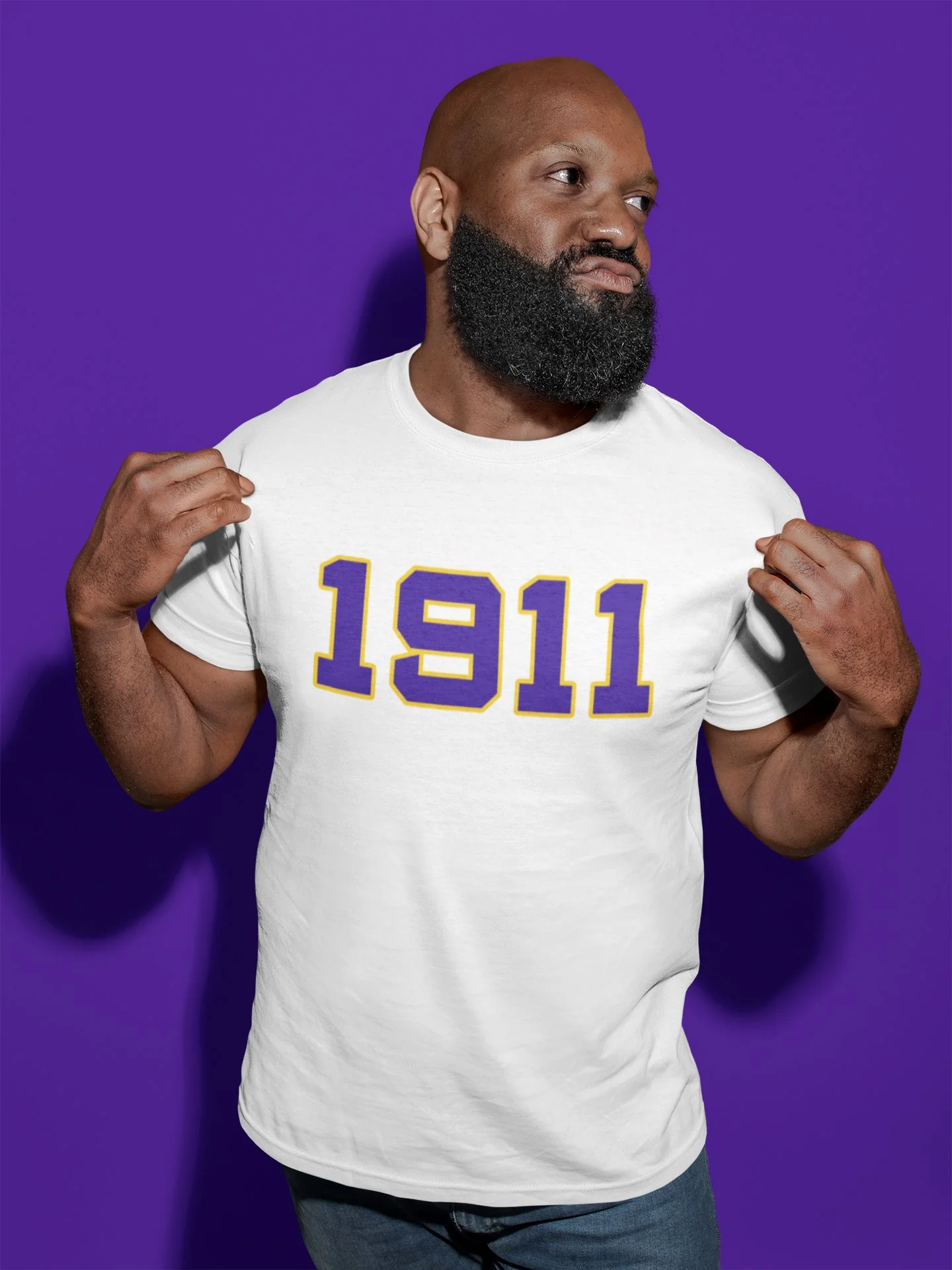 1911 Omega Psi Phi Distressed Letter Tee/Sweatshirt - Image 4