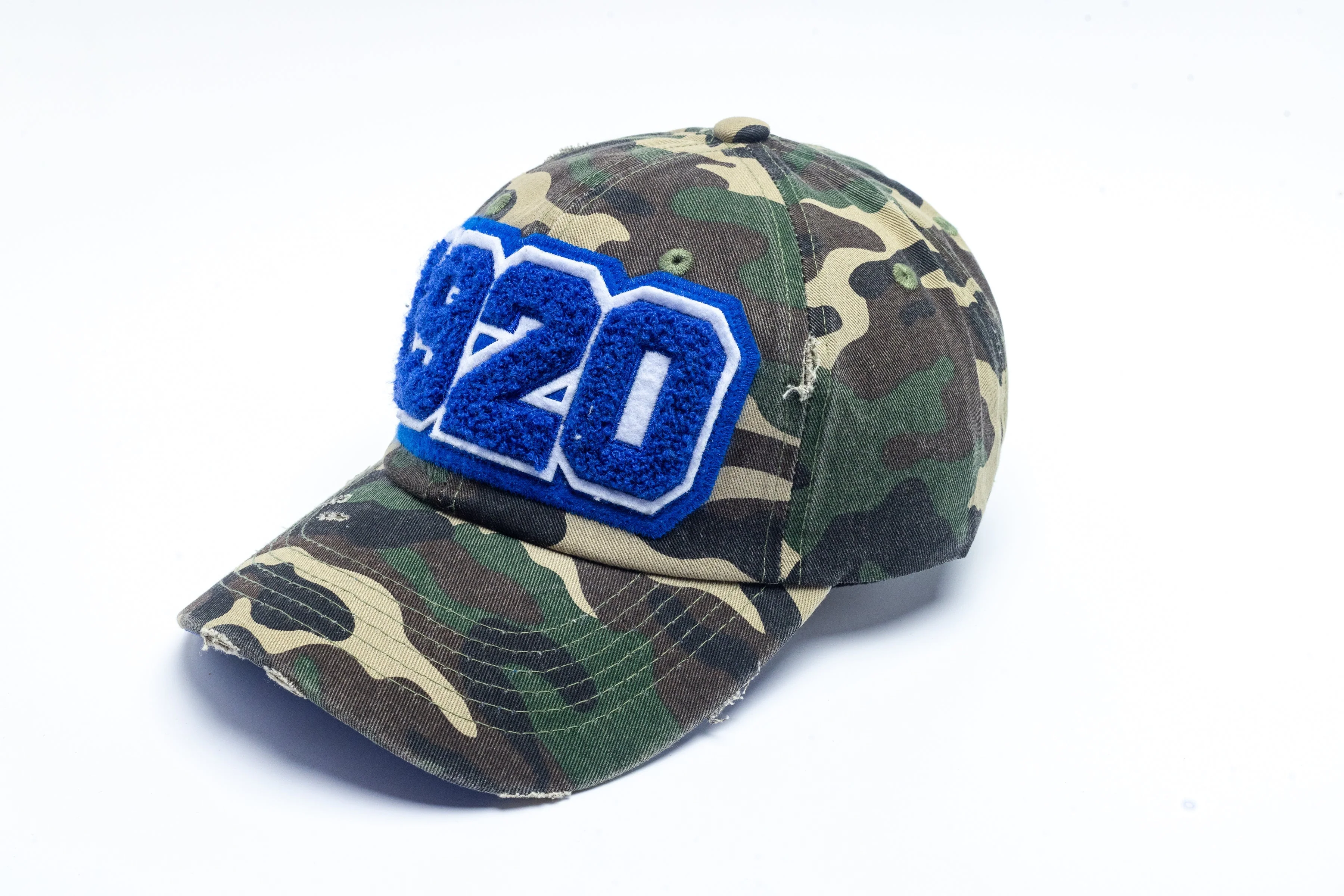 1920 Zeta Phi Beta Distressed Camo Chenille Cap - Image 5