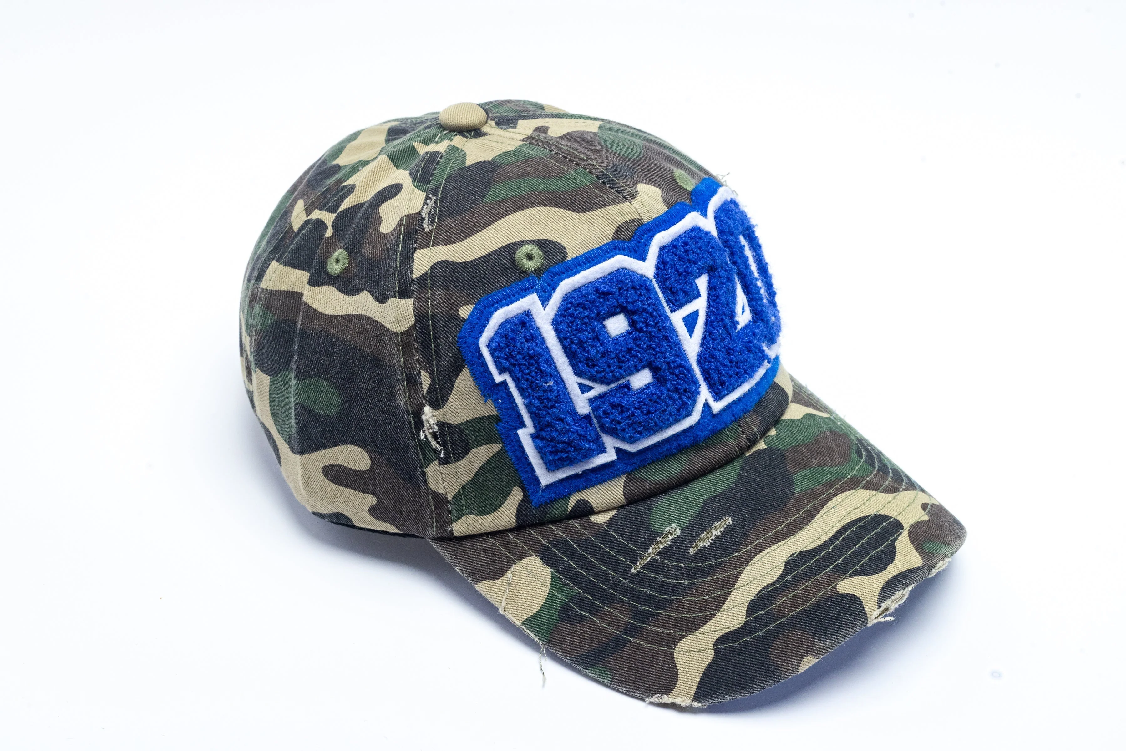 1920 Zeta Phi Beta Distressed Camo Chenille Cap - Image 6