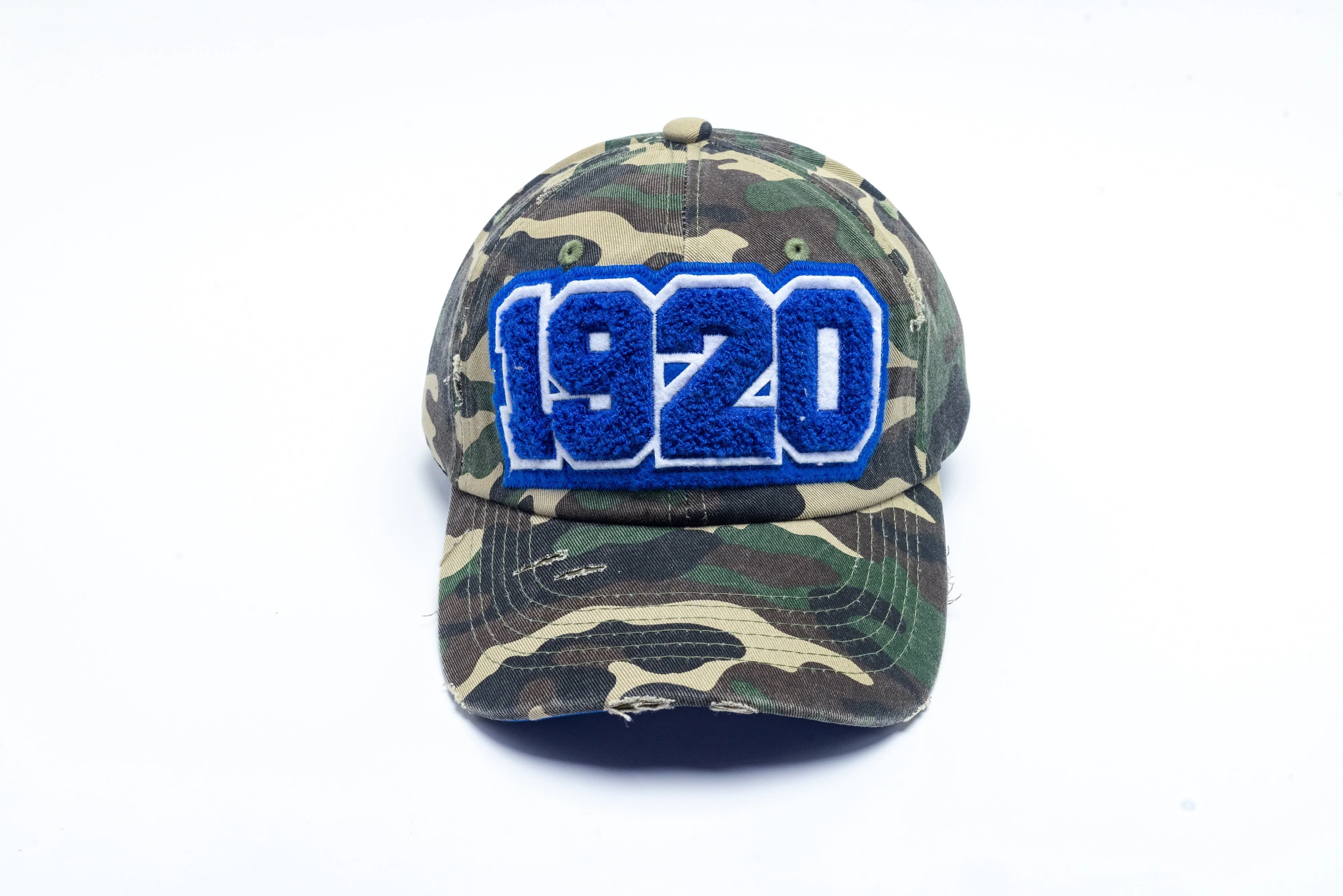 1920 Zeta Phi Beta Distressed Camo Chenille Cap - Image 7