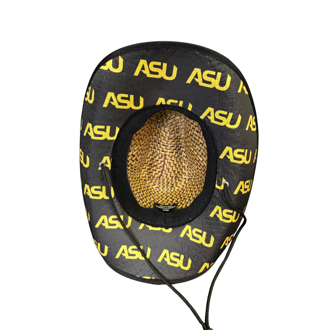 Alabama State University (ASU) Straw Cowboy Hat with Strap - Image 3