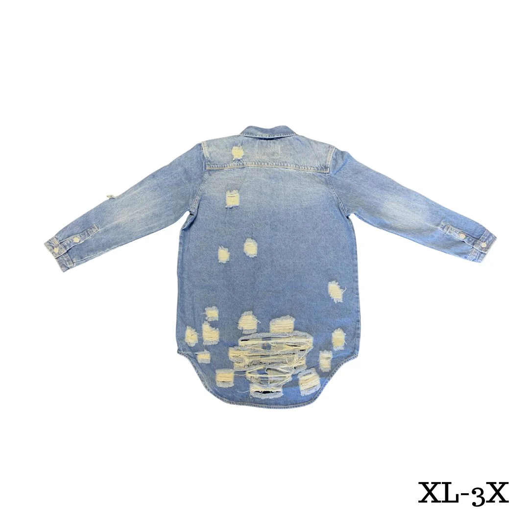Sigma Gamma Rho Letters Distressed Denim Jacket - Image 4