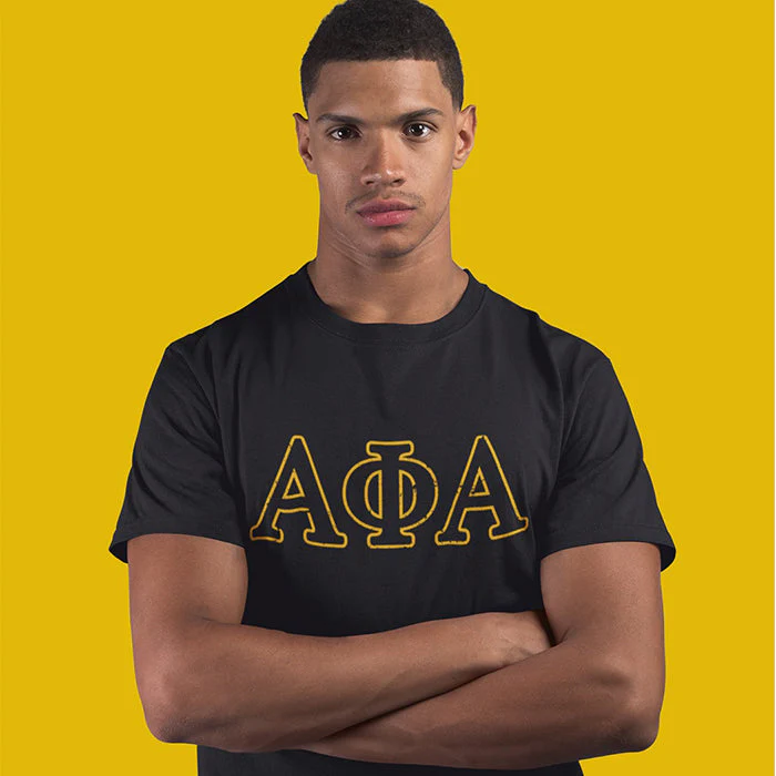Alpha Phi Alpha Distressed Letter Tee/Sweatshirt - Image 3