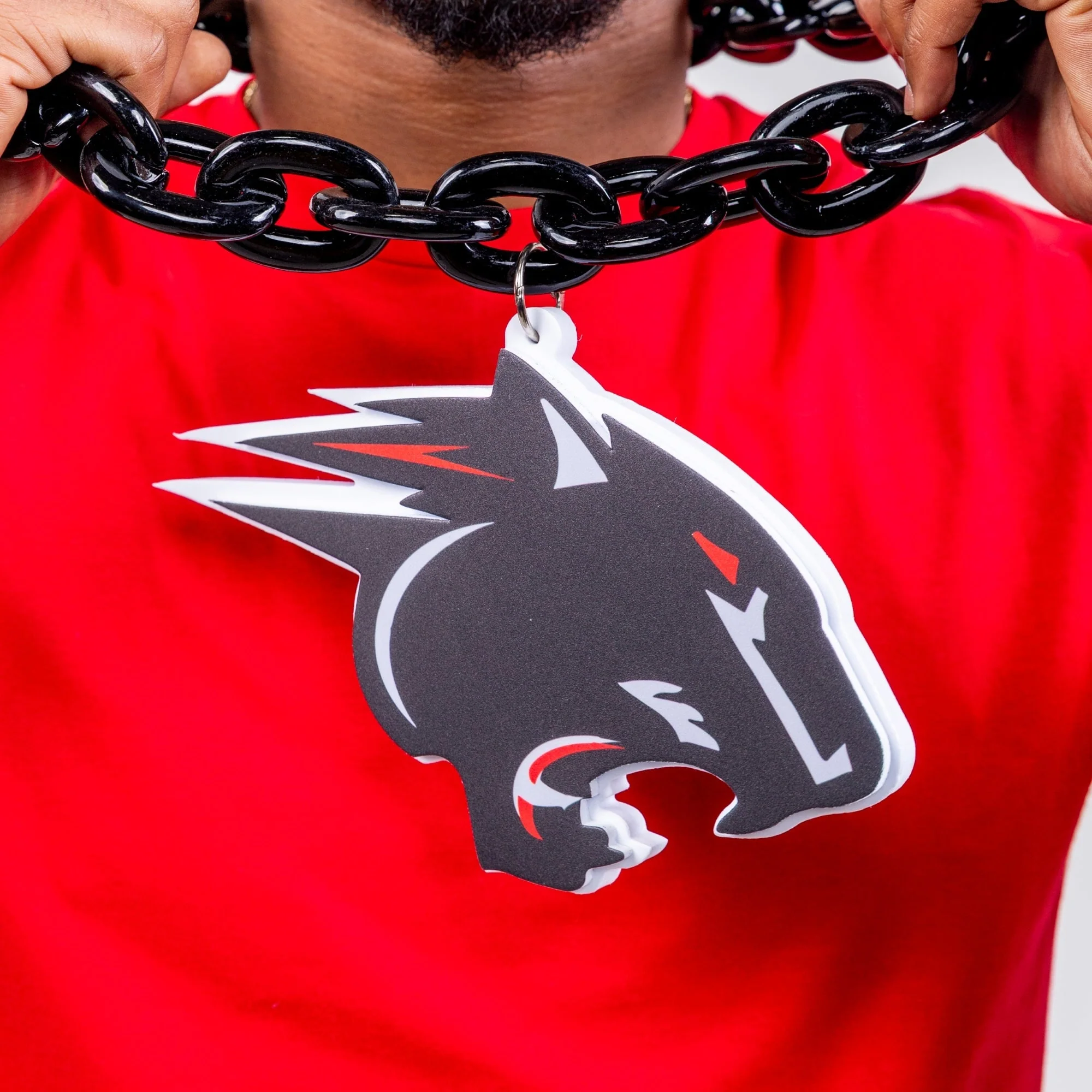 Clark Atlanta University HBCU Big Chain Necklace with 3D Foam Pendant - Image 3