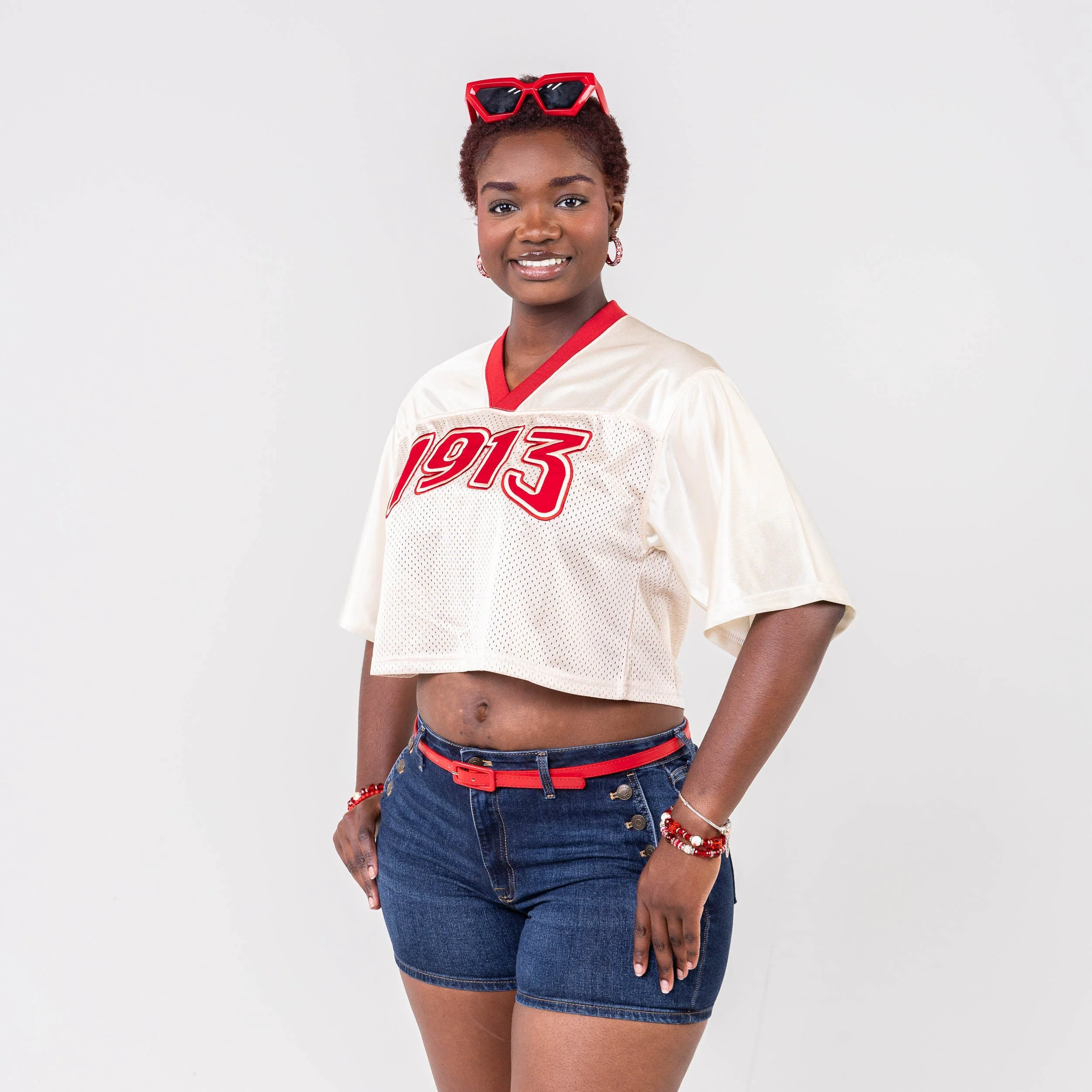 Delta Sigma Theta Embroidered 1913 Cropped Jersey - Image 3