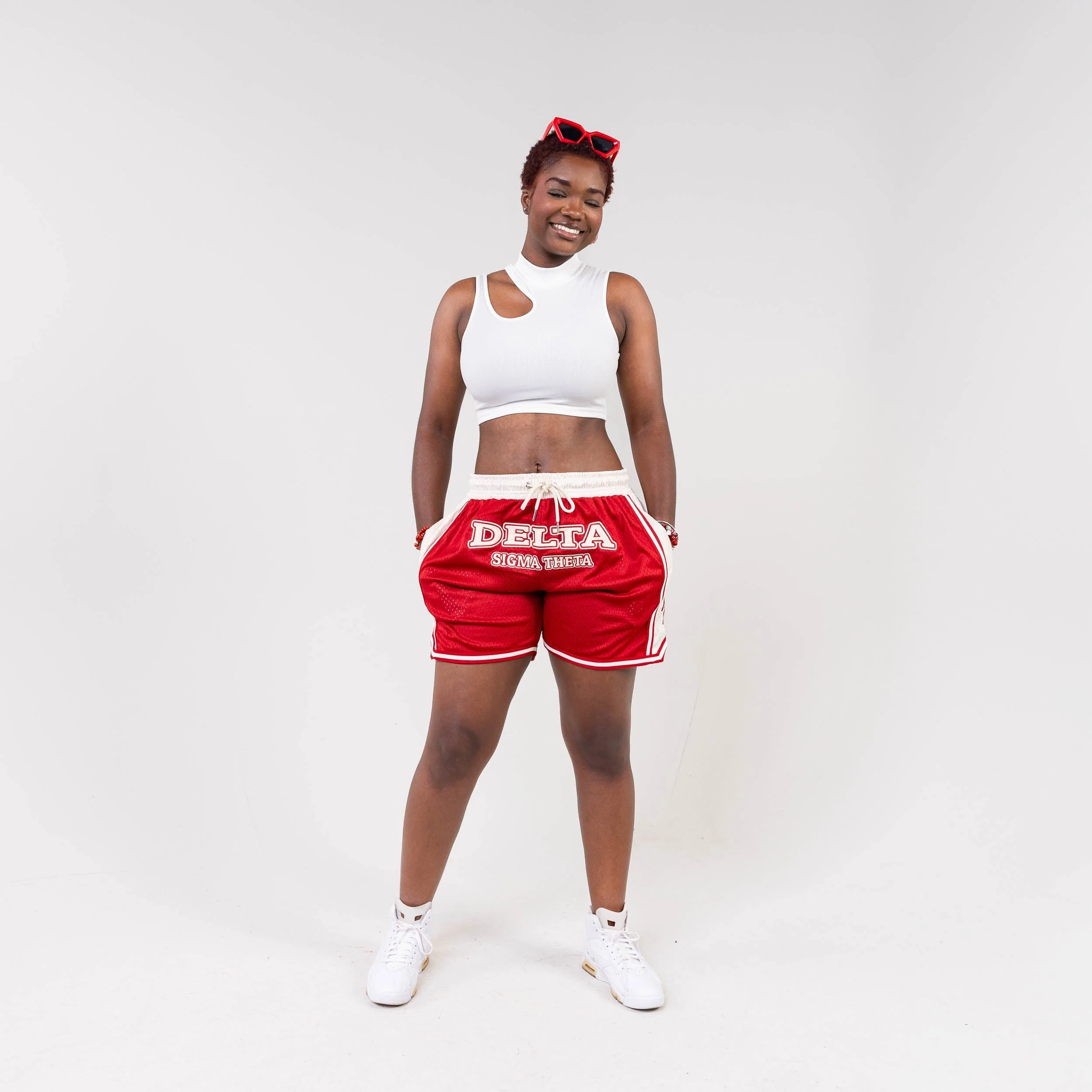 Delta Sigma Theta Embroidered Basketball Shorts - Image 3