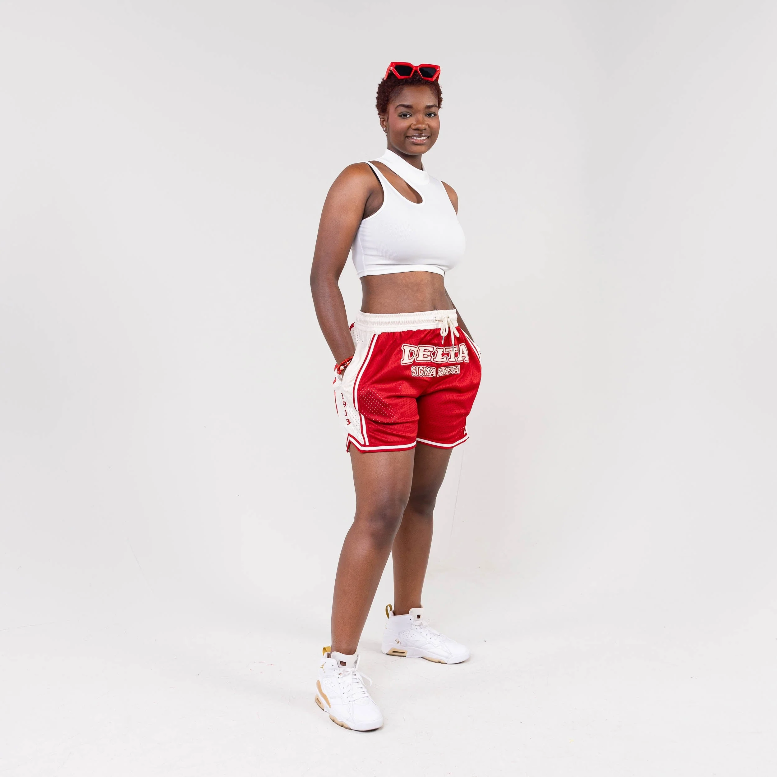 Delta Sigma Theta Embroidered Basketball Shorts - Image 4