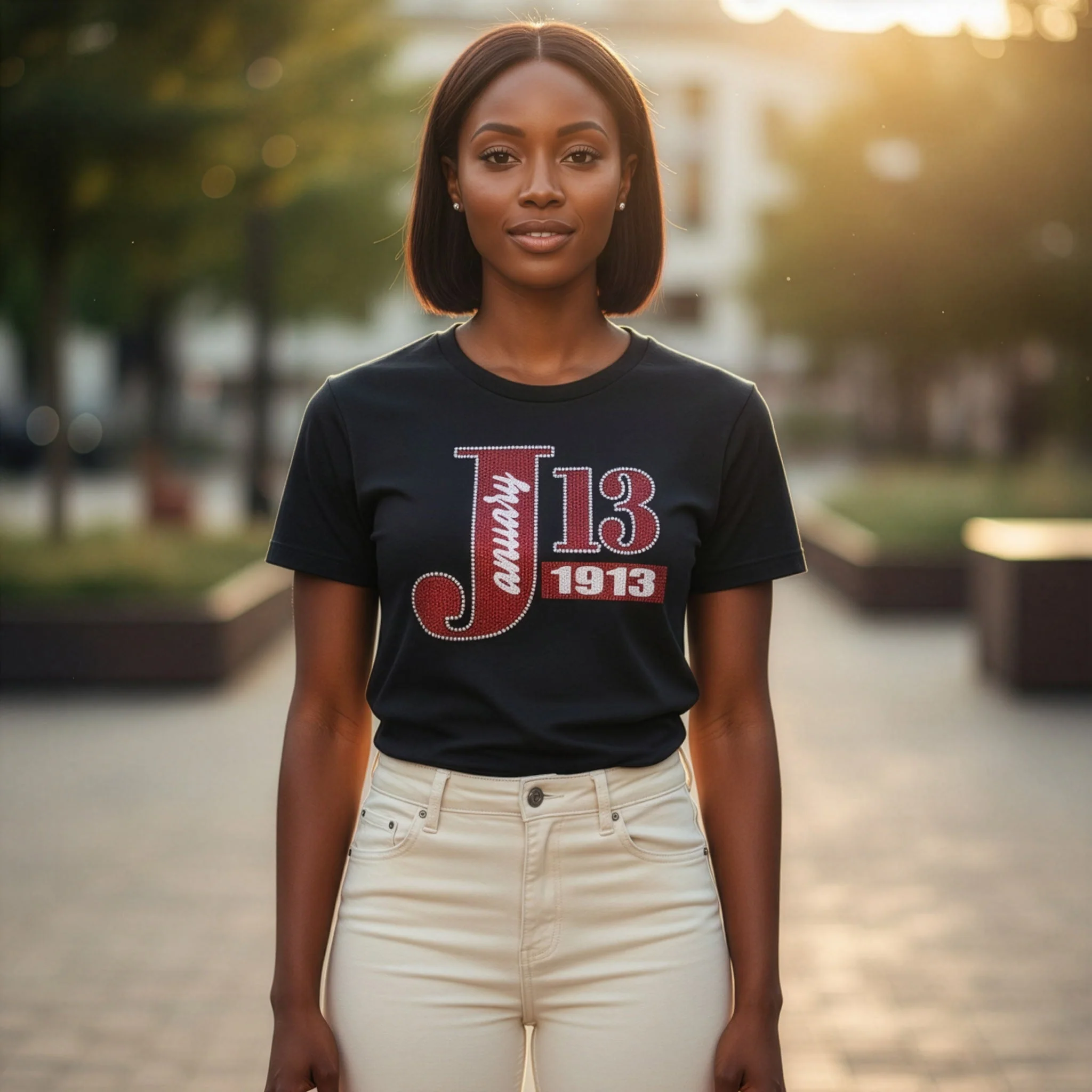 Delta Sigma Theta "January 13" 1913 Bling and Rhinestone Sweatshirt / Tshirt - Image 7
