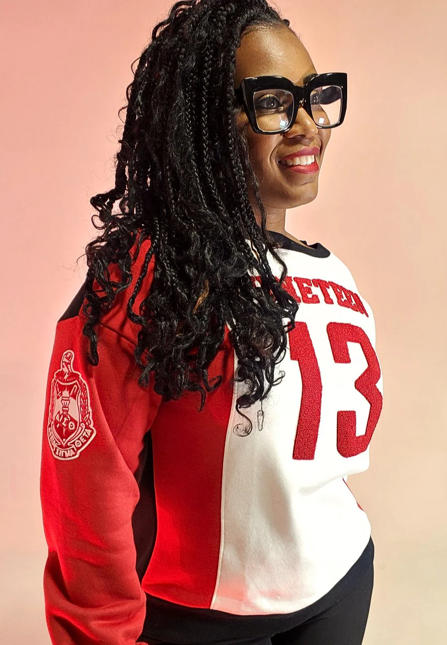 Delta Sigma Theta  Nineteen 13 "J13" Chenille and Embroidered Sweatshirt - Image 4