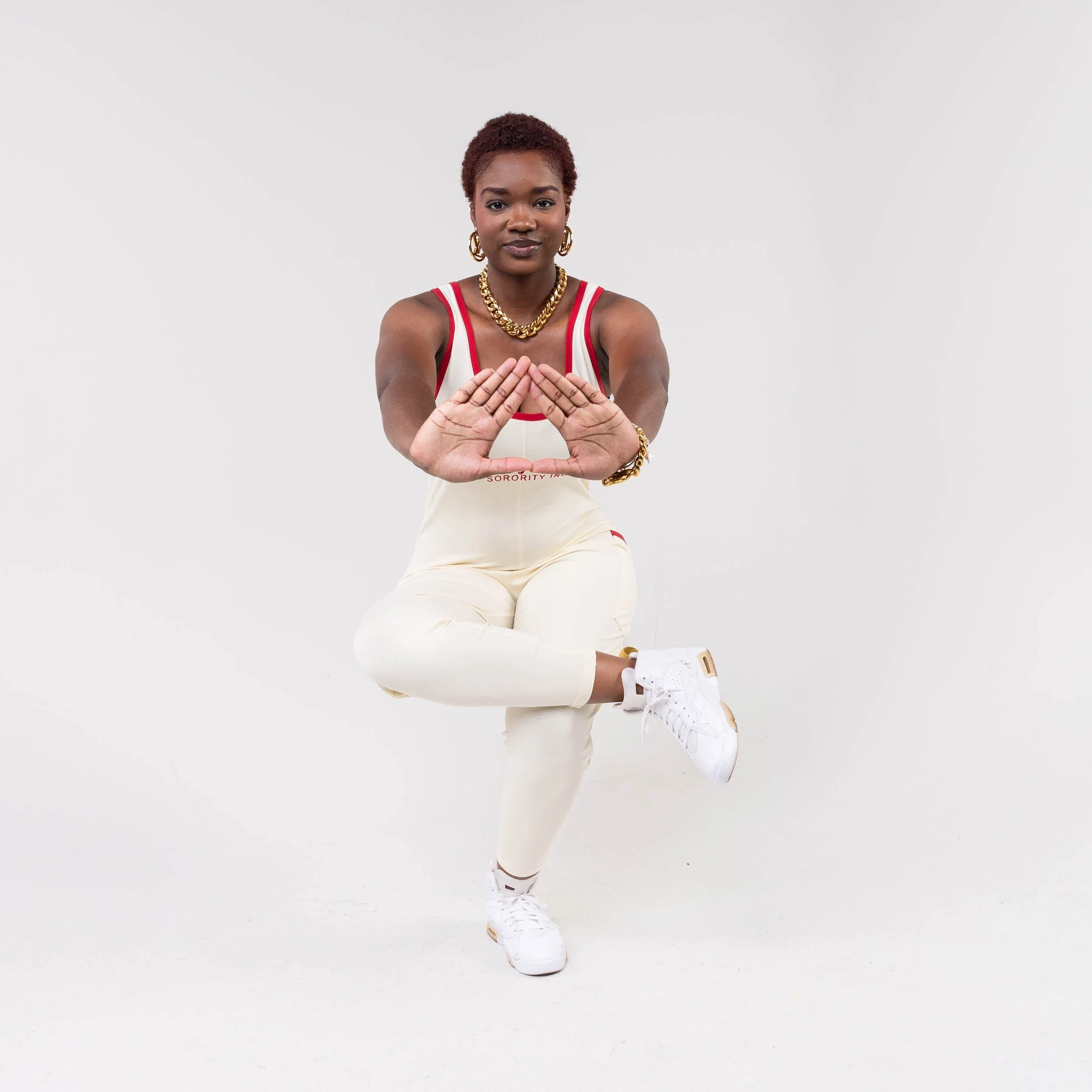 Delta Sigma Theta Romper Cream - Image 4