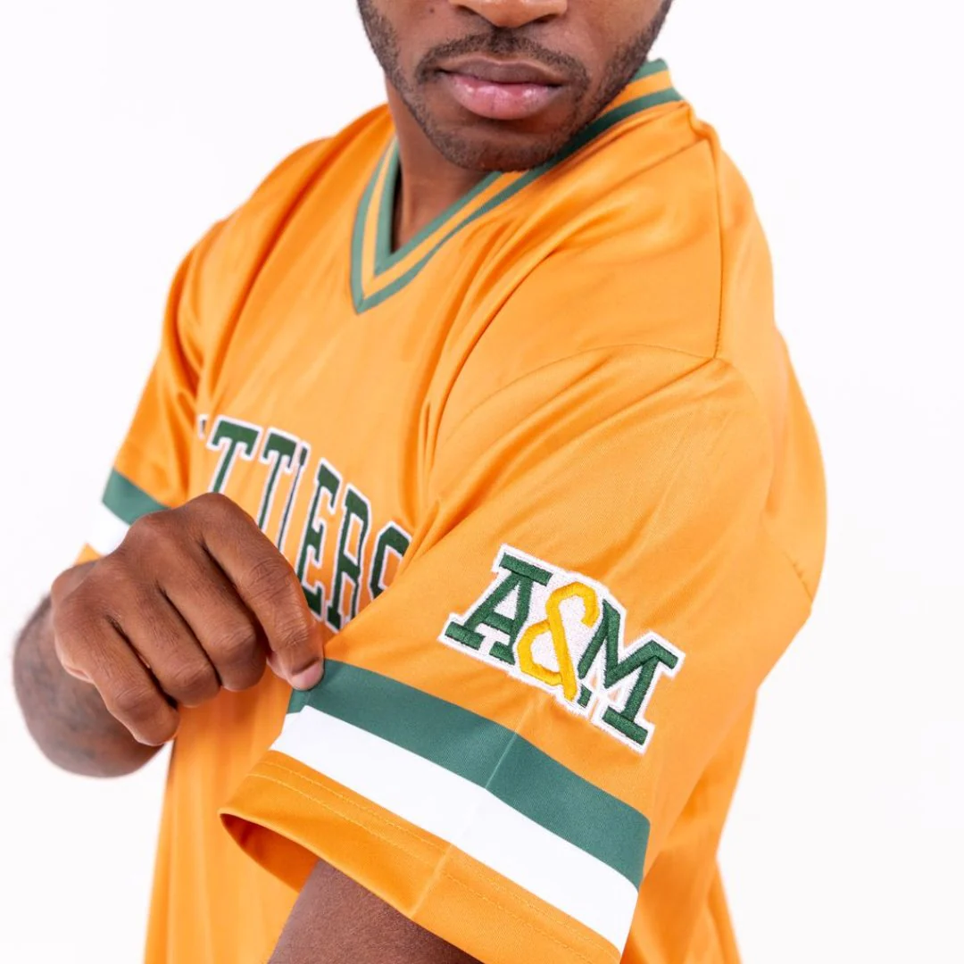 Florida A&M University HBCU Orange Embroidered Baseball Jersey - Image 4