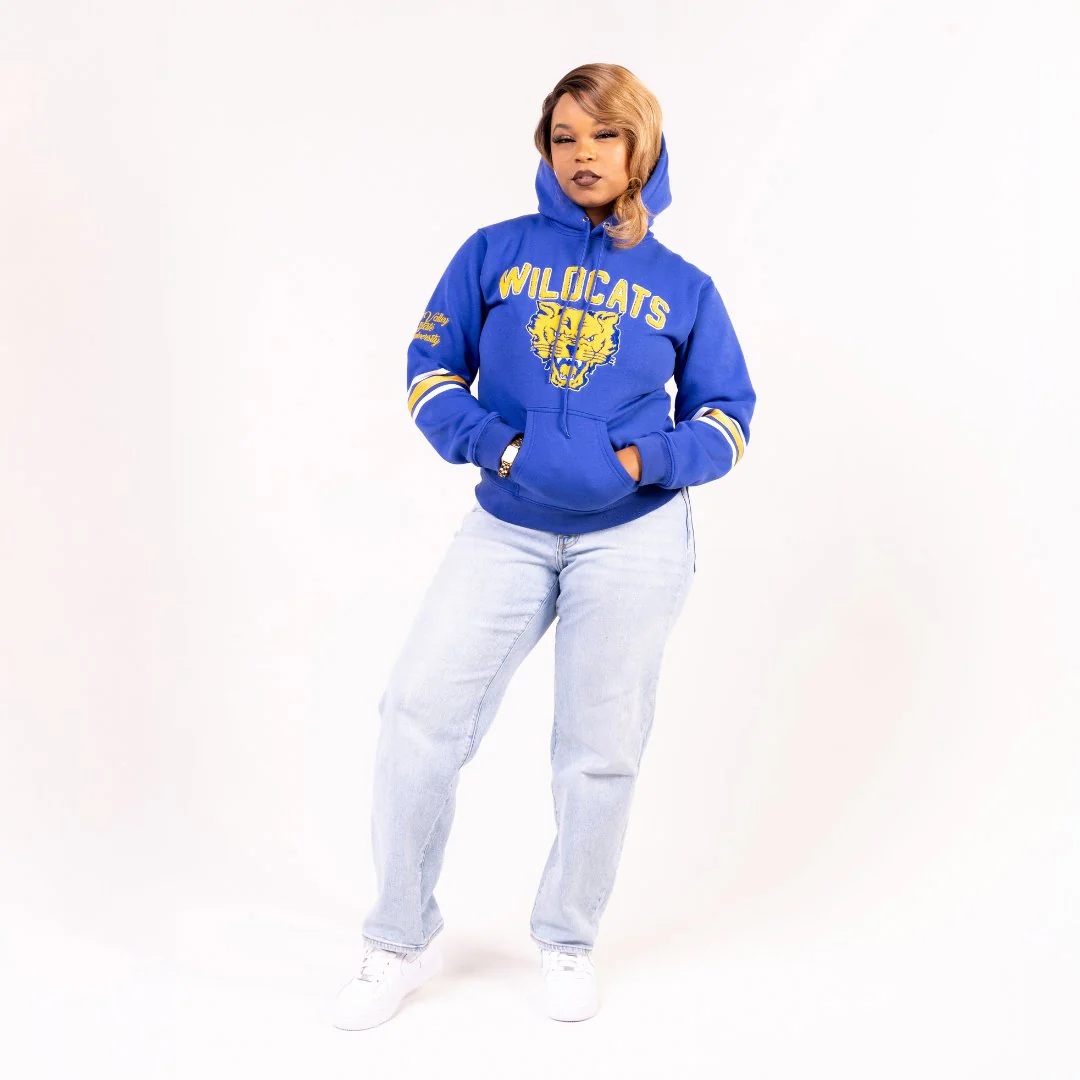 Fort Valley State University Wildcats Blue Chenille Hoodie - Image 3