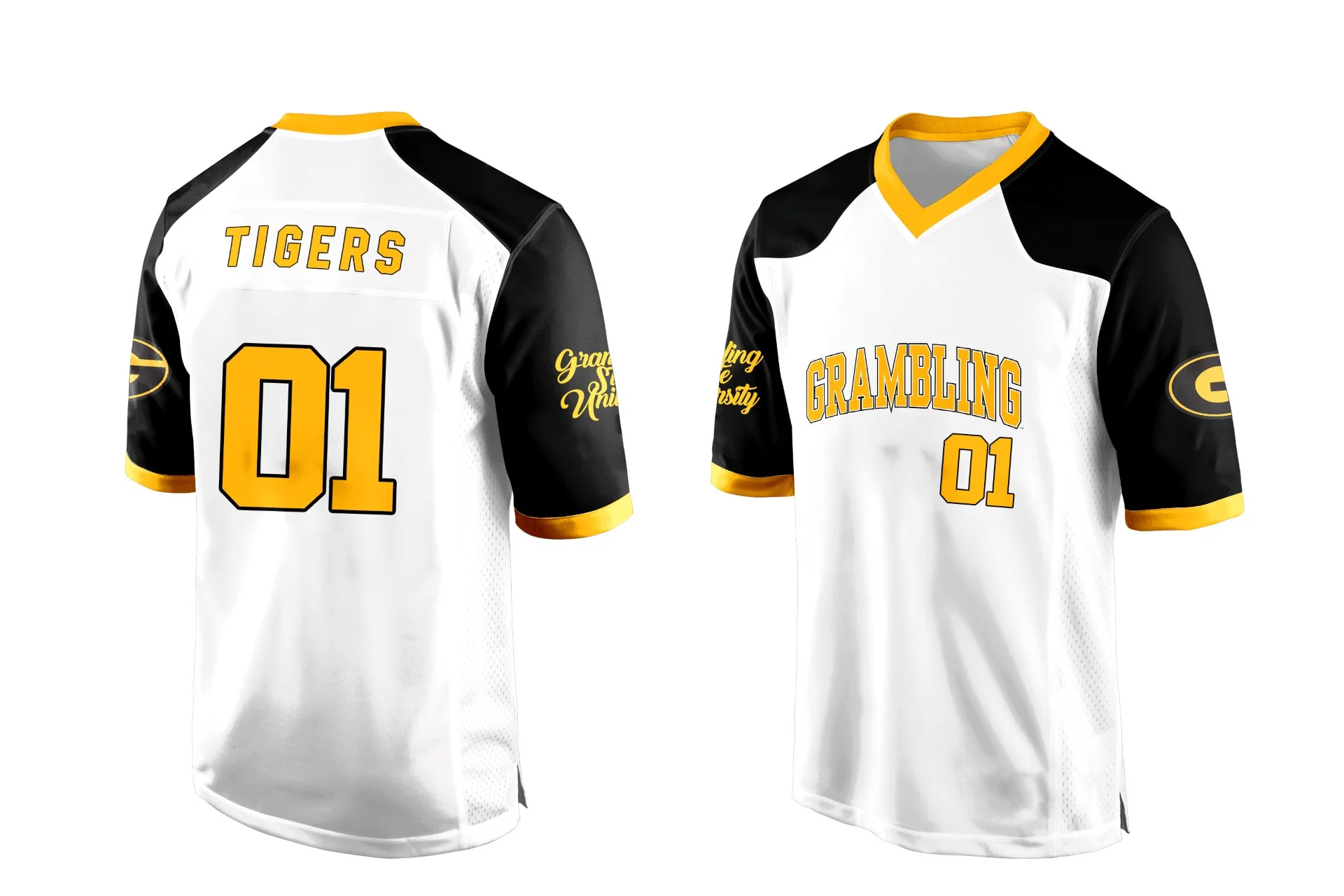 Grambling State University HBCU White Sublimated Baseball Jersey - Image 6