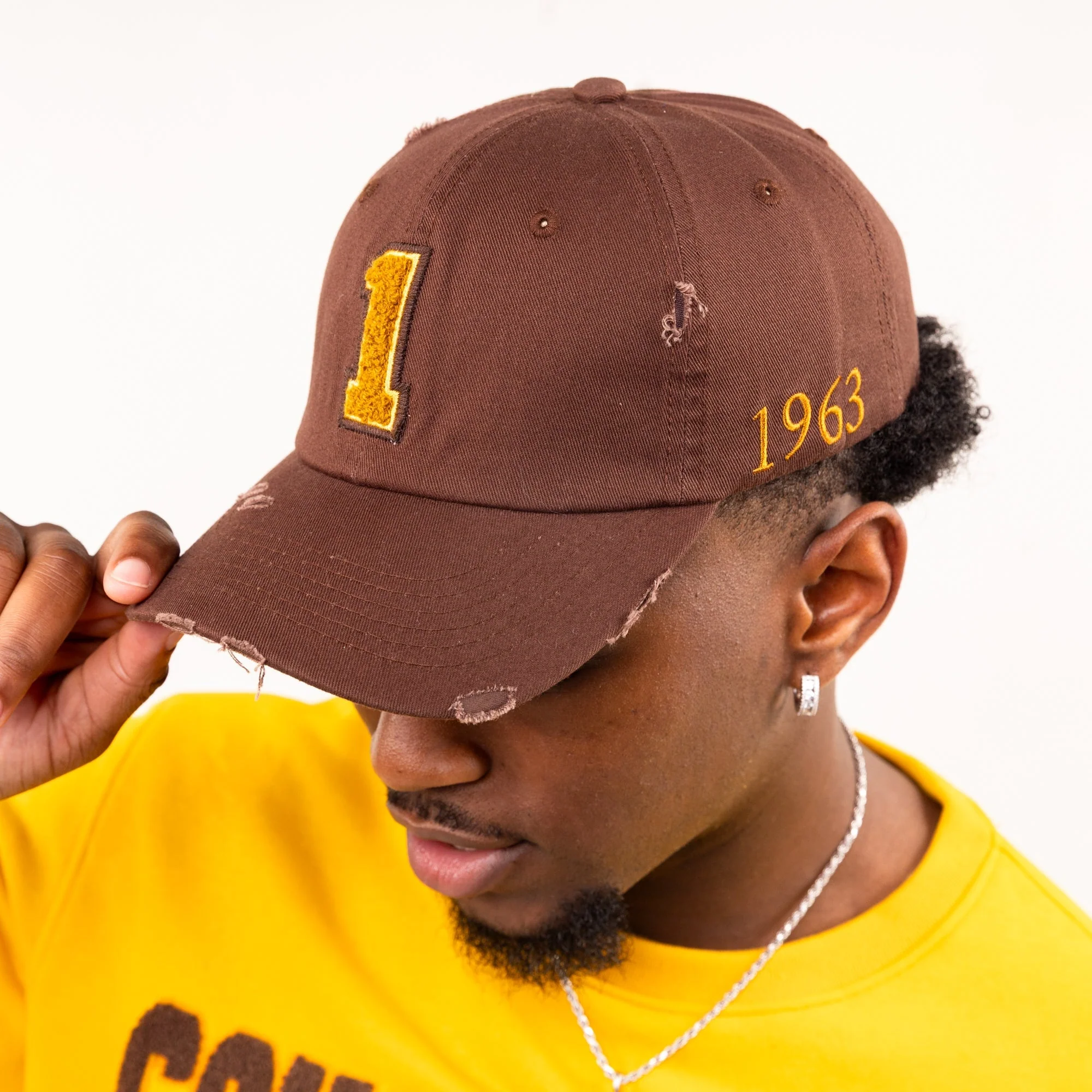 Iota Phi Theta Brown Chenille Cap with Line Number - Image 13