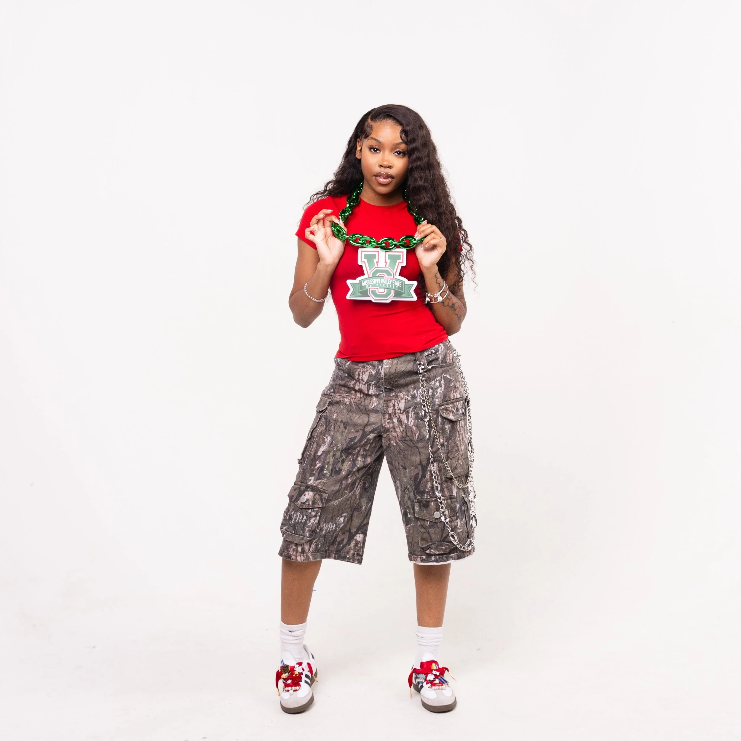 Mississippi Valley State University HBCU Big Chain Necklace with 3D Foam Pendant - Image 5