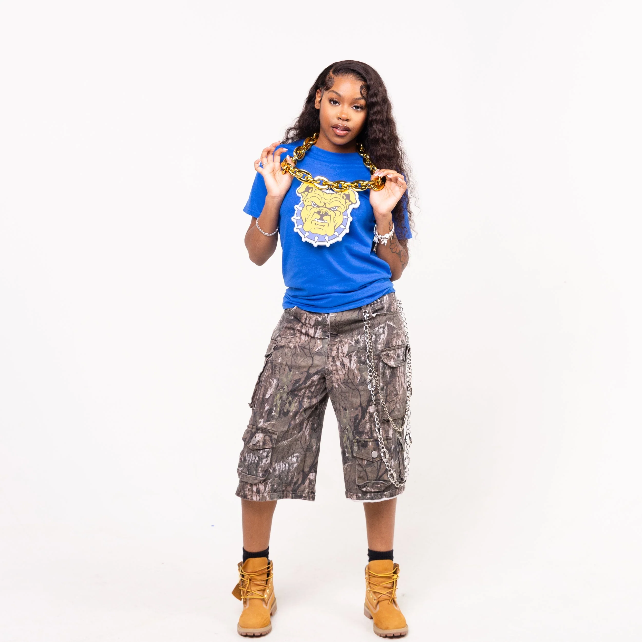 North Carolina A&T State University HBCU Big Chain Necklace with 3D Foam Pendant - Image 4