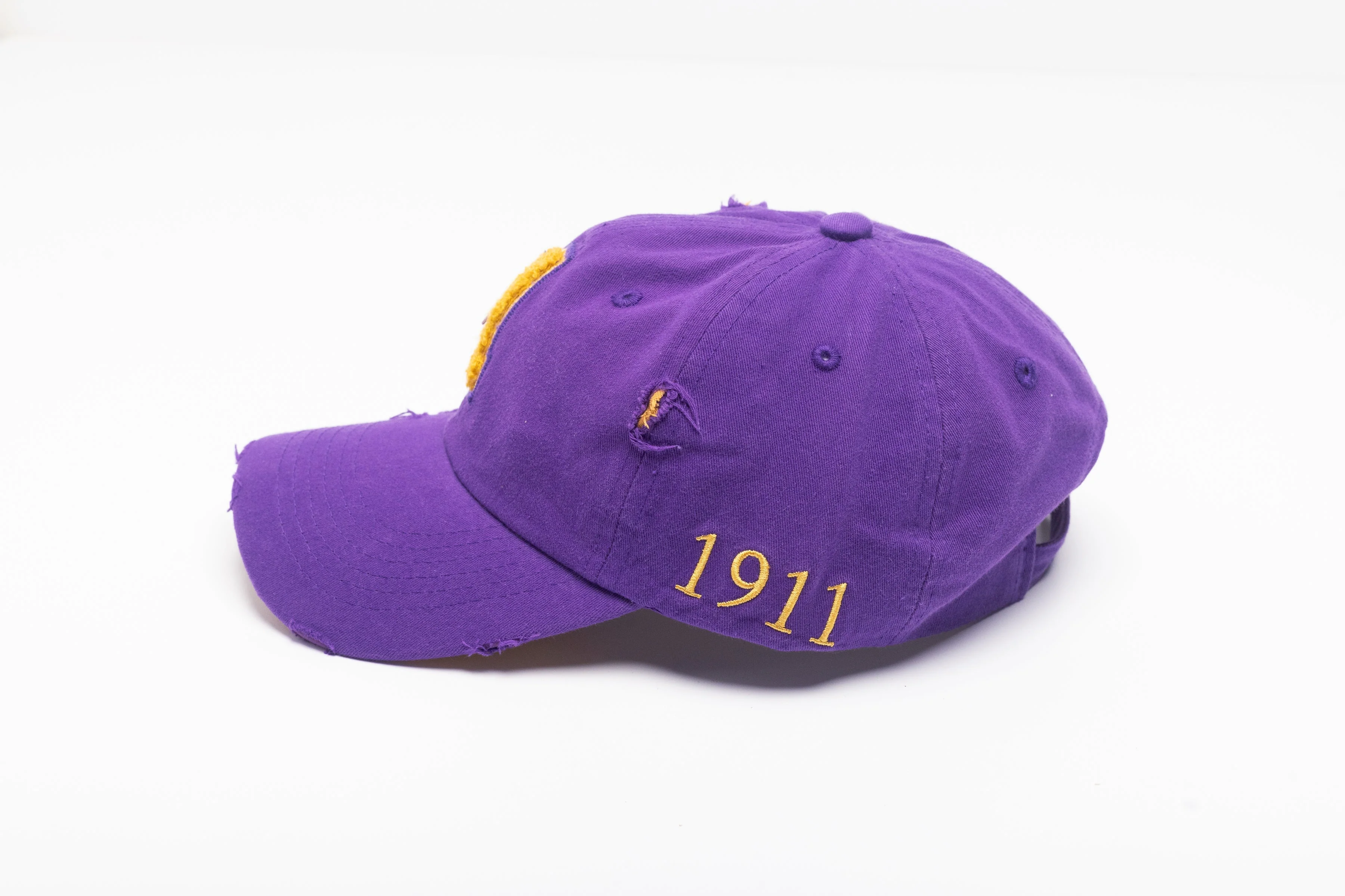Omega Psi Phi Purple Chenille Cap with Line Number - Image 5