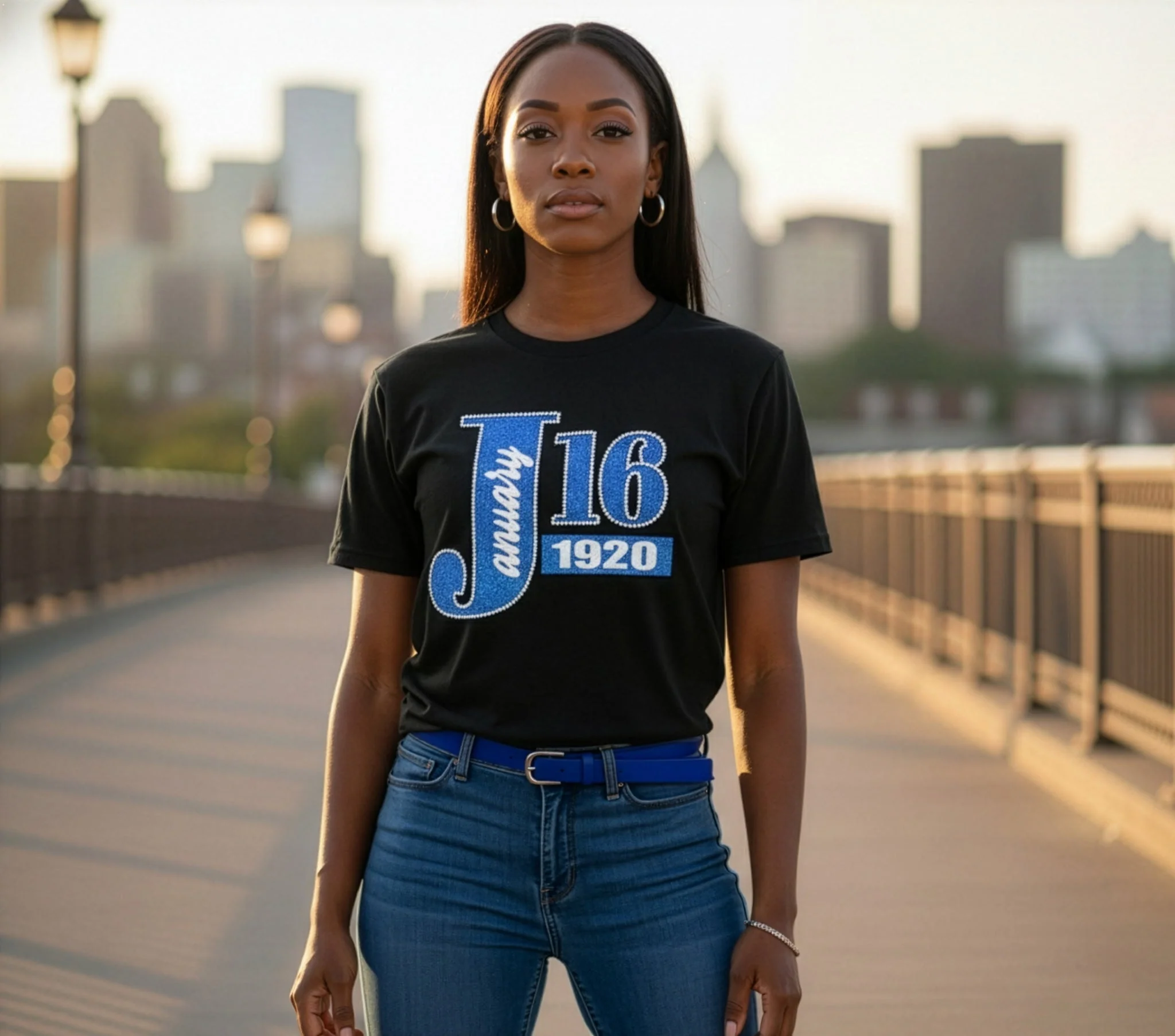 Zeta Phi Beta J16 1920 Bling and Rhinestone Sweatshirt / Tshirt - Image 3