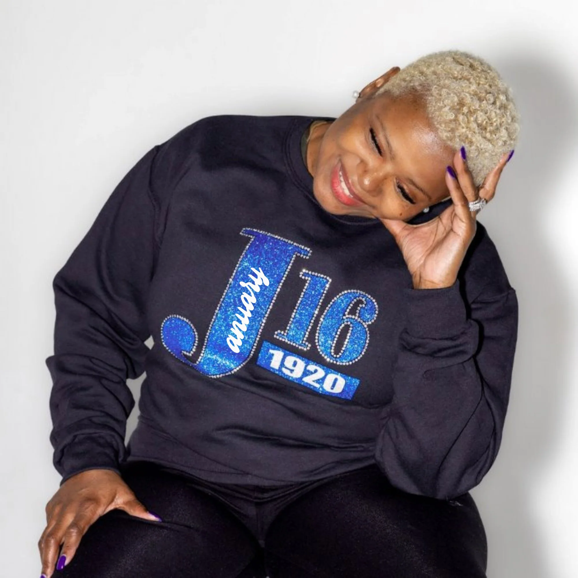 Zeta Phi Beta J16 1920 Bling and Rhinestone Sweatshirt / Tshirt - Image 5