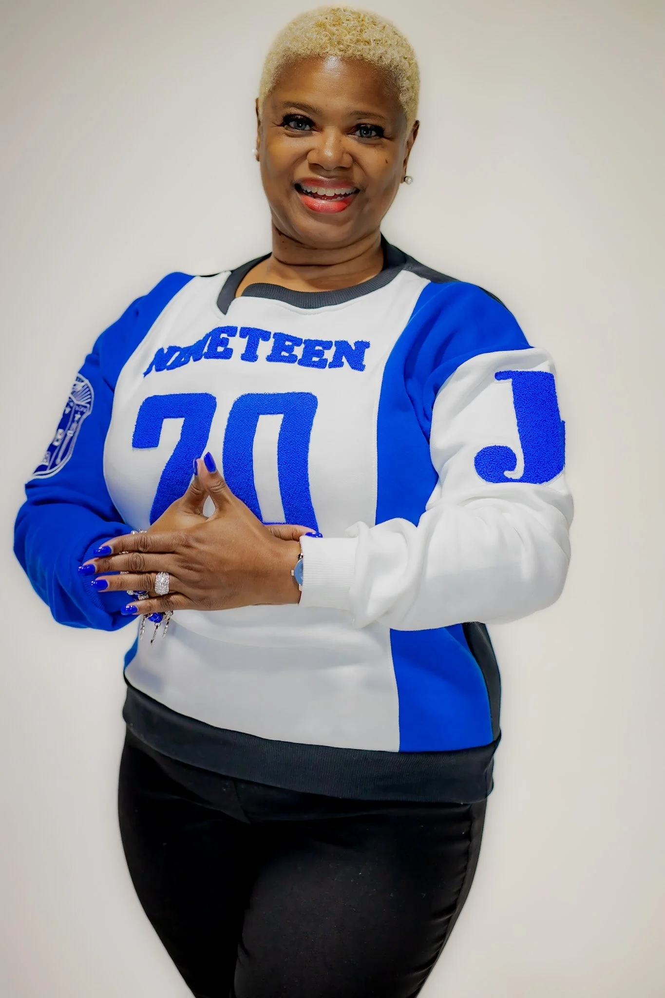 Zeta Phi Beta "J16" Nineteen 20 Chenille and Embroidered Sweatshirt - Image 6